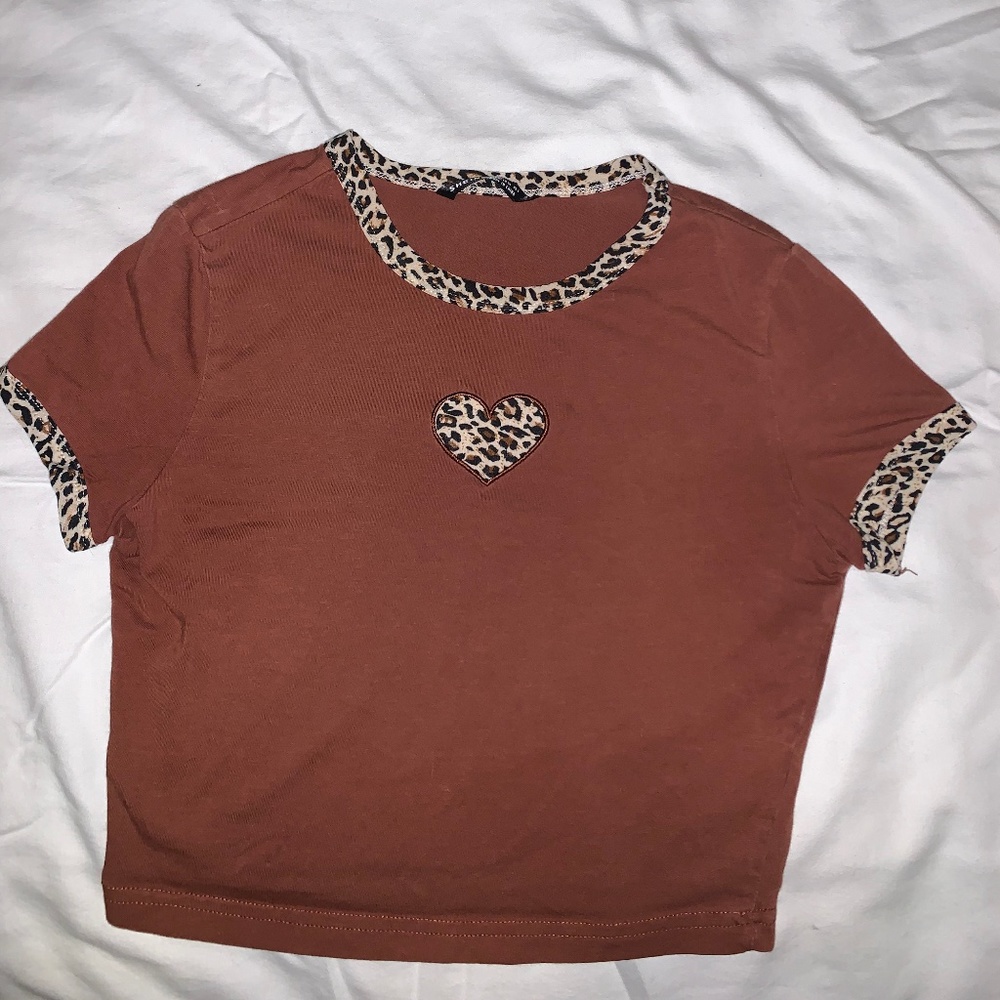 Brown Crop Top Y2K Baby Tee